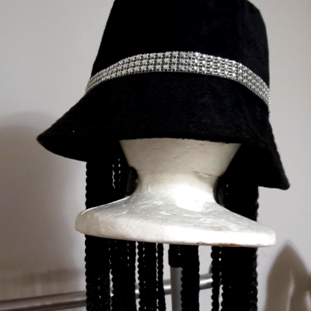 Rhinestone Hat w/ Braids